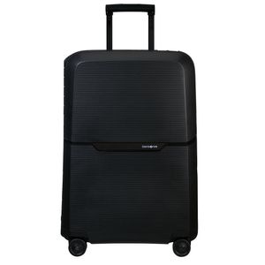 Mala Média Magnum Eco Samsonite Polipropileno Cadeado Tsa 4 Rodas Duplas Giro 360 M Preto