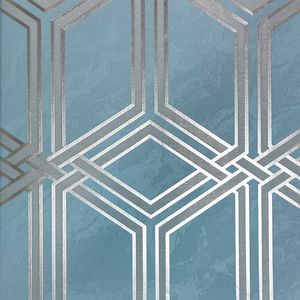 Papel De Parede White Swan Geométrico Azul Ws100003r