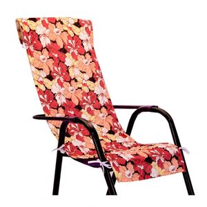 Capa De Cadeira Espreguiçadeira Floral Vermelha