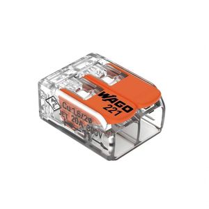 Conector Emenda Compacto Wago 221-412 - 2 Pólos Até 4mm²