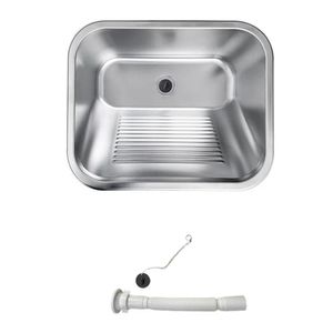 Tanque Lavanderia Aço Inox 201 Belcca 50x45cm Com Válvula E Sifão - TL201-01