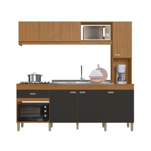 Cozinha 7 Portas 1 Gaveta 220cm Doha Freijo Chumbo