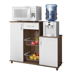 Fruteira 2 Portas 1 Gaveta Diva New Nogal Trend Branco