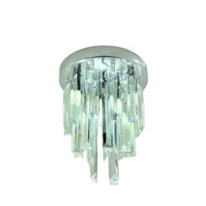 Lustre Plafon Redondo Cristal Inox 20cm Soquete G9 Jr2031