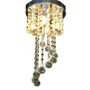 Kit Lustre Plafon Redondo Cristal Inox 25cm Jr2029 + 4 Lâmpadas G9