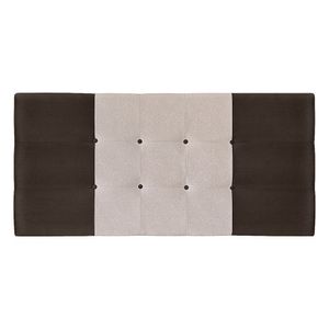 Painel Estofado Mini Cooper 195 Cm Para Cama Box Quarto Casal King Size Suede Marrom/bege