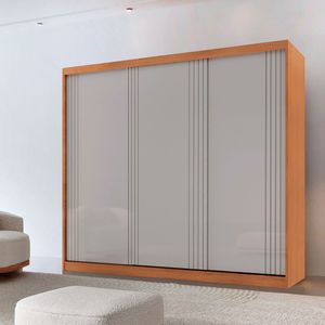 Guarda Roupa Casal Connor 100% MDF 3 Portas E 4 Gavetas Naturalle Off White