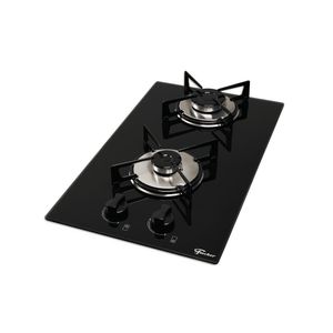 Fogão Cooktop Fischer 2Q Gás Mesa Vidro Com Supervisor De Chama Bivolt
