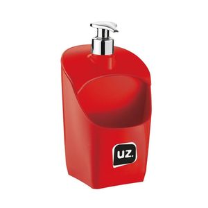 Dispenser Porta Detergente Esponja Organizador Pia 500ml Vermelho