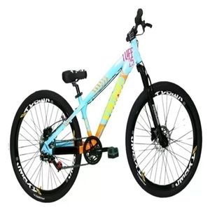 Vikingx Tuff 25/30 Azul Claro Com Laranja Whelling Single Freio Hidraulico Vmaxx Liso Com Suspenão Mecanica