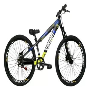 Vikingx Tuff 25 Preto Amarelo Whelling Single Freio Hidraulico Vmaxx Liso Com Suspenão Mecanica