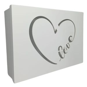 Caixa Para Presente Branca Em Mdf (35x25x09) Love