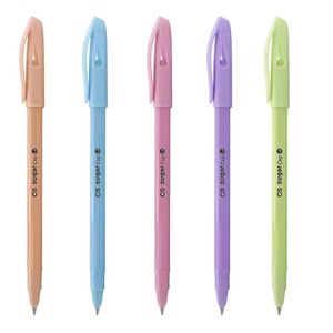 Kit Canetas-esferográficas Sugar Cap 1.0mm - Escrita Fina - 5 Cores Tom Pastel