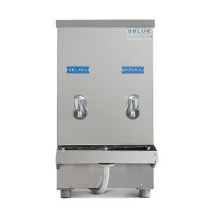 Bebedouro Purificador Industrial Blue Bancada 2 Torneiras Natural E Gelada 20L PIB20L127VN-2T Inox 110V