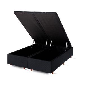 Base De Box Baú Casal Bipartido 79x198x37 Preto