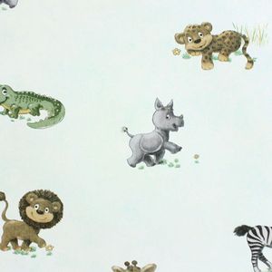 Papel De Parede All Kids Bichinhos Fundo Azul H2912701 Rolo 10m X 0,53m