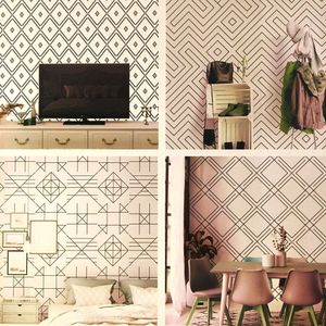 Papel De Parede Line Art Geometria Mt779008 - Rolo 10m X 0,53m