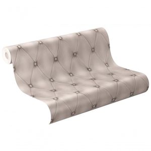 Papel De Parede Cosmopolitan Capitonê Cinza Rolo 10m X 0,53m