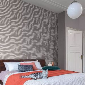 Papel De Parede African Queen Iii Animal Print Branco E Cinza 751734