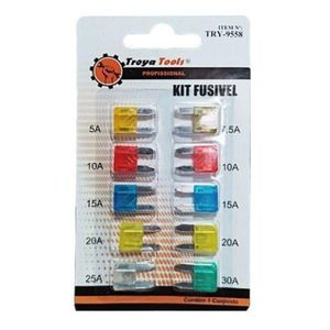 Kit Fusível De Carro Com 10 Troyatools Try-9558