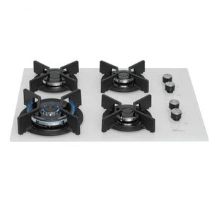 Fogão Cooktop Fischer 4 Queimadores TC Infinity Gás Mesa Vidro Branco Bivolt