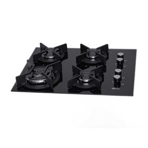 Fogão Cooktop Fischer 4 Queimadores TC Infinity Gás Mesa Vidro Preto Bivolt