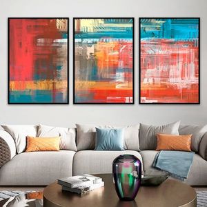 Kit Com 3 Quadros Decorativos 60x40 Cm Abstrato Marmorizado