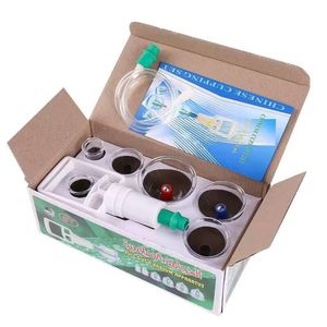Kit Ventosas Com Bomba Ventosaterapia 6 Copos Massoterapia Chines Acumputura Terapia Succao Estetica