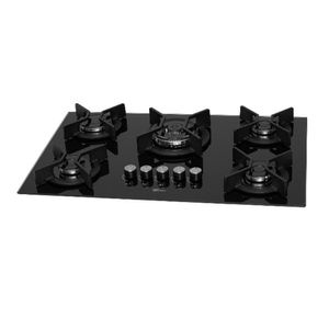 Fogão Cooktop Fischer 5 Queimadores TC Infinity Gás Mesa Vidro Preto Bivolt