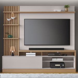 Estante Para TV Maceió 65 Polegadas 1 Porta Com Led Colibri Freijó Off White