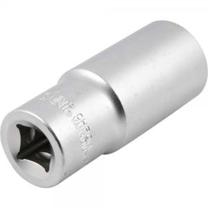Soquete Estriado Encaixe 1/2 24mm Longo Aço Cromo Vanádio Vonder 76mm Cromado Fosco