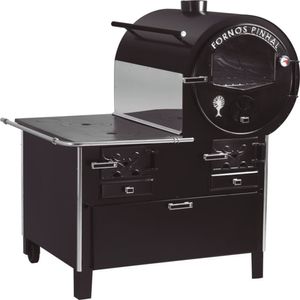 Forno Acoplado Prime Preto Com Caixa Chapa F.f. Na Esq