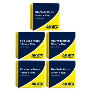 Kit C- 5 Fita Veda Rosca 18mm X 10m - Akato