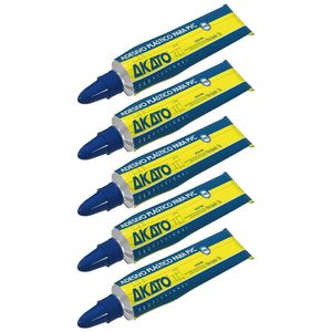 Kit C- 5 Cola Adesivo Plástico P- Pvc Em Bisnaga 75g - Akato