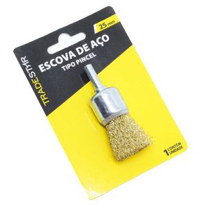 Kit C- 10 Escova De Aço Pincel Latonada 25mm Haste 1-4x1