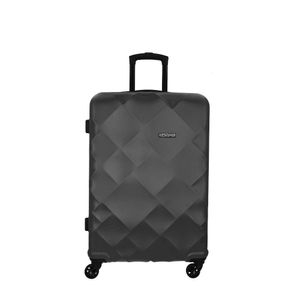 Mala Média Para Viagem ABS American Tourister Universe Cadeado Integrado Rodas 360º Cinza Escuro M
