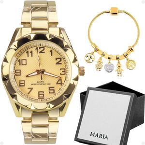 Relogio Feminino Aço Dourado Prova Dagua + Pulseira + Caixa Moda Qualidade Premium Social Resistente