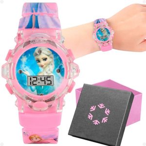Relogio Infantil Princesa Rosa Digital Silicone Led Original Pink Data Qualidade Premium Ajustavel