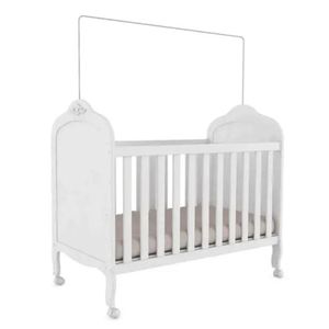 Berço Peroba Elô Americano Branco 100% Mdf 2 Em 1 Infantil Branco