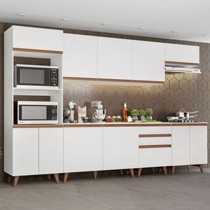 Cozinha Completa Madesa Reims 320002 Com Armário E Balcão Branco