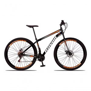 Bicicleta Bike Aço 21 Marchas Velocidades Aro 29 Preto E Laranja