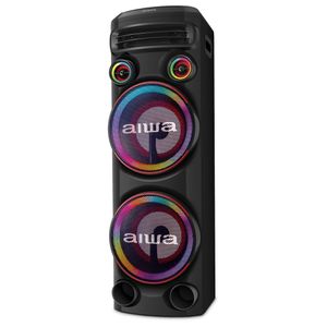 Torre de Som Aiwa T2W-02 2300W, 2 Woofers de 10", Bluetooth, RGB, USB, FM, DJ, Bivolt