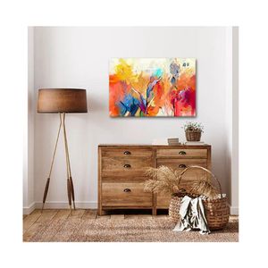 Quadro Decorativo Abstrato Brush Stroke C- Moldura Preta Tamanho 90 X 60cm