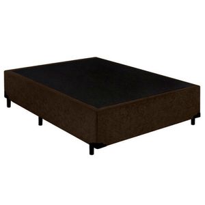 Cama Box Casal Suede Sereneprime Marrom 138x188x40