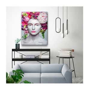 Quadro Arte Conceito Beautiful Flower Queen C- Moldura Marrom Tamanho 120 X 80cm