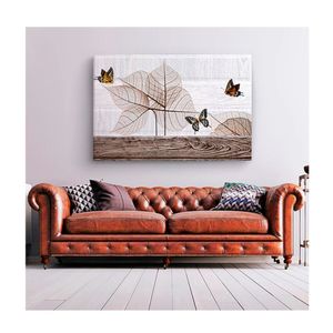 Quadro Decorativo Animais Borboletas Lineares C- Moldura Preta Tamanho 100 X 70cm