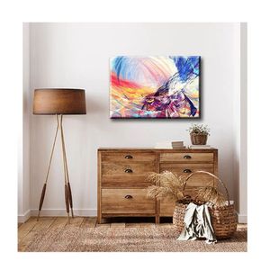 Quadro Tendenci Abstrato Colored Borda Infinita Tamanho 100 X 70cm