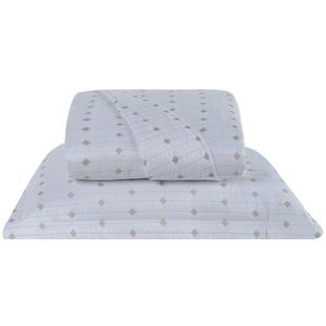 Cobre Leito Solteiro Decor Bordado 200 Fios 2 Peças - Branco