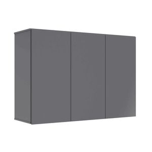 Armário De Cozinha Aéreo Slack 3 Portas 100cm Ej Móveis Cinza