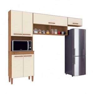 Cozinha Modena 6 Portas 6 Prateleiras Atualle Móveis Natura- Off White